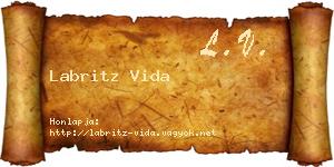 Labritz Vida névjegykártya